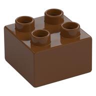 Lego Duplo Brick 2 x 2 / Reddish Brown