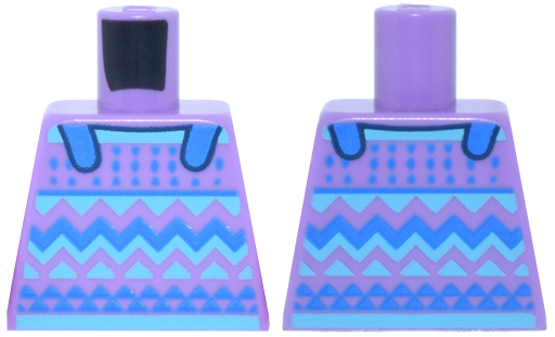 Lego Torso Sweater Top with Blue Straps and Medium Azure Fair Isle Pattern / Medium Lavender