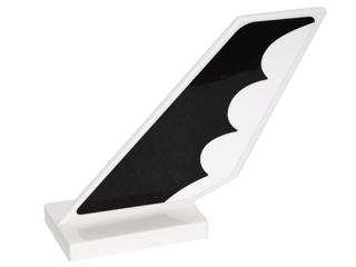Lego Tail Shuttle with Black Bat Wing with Scalloped Edge Pattern on Both Sides (Stickers) - Set 76052