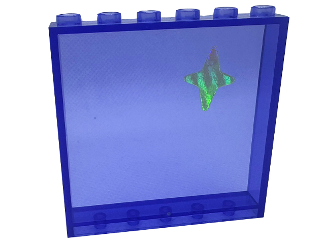 Lego Panel 1 x 6 x 5 with Iridescent Mirrored Star Pattern (Sticker) - Set 41713