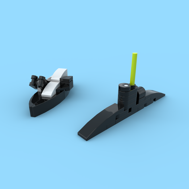Lego Panda sub and battleship 30641