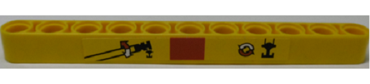 Lego Technic, Liftarm Thick 1 x 11 with Crane Boom and Hook Operating Instructions Pattern (Sticker) - Set 42009