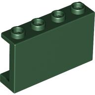 Lego Panel 1 x 4 x 2 with Side Supports - Hollow Studs / Dark Green