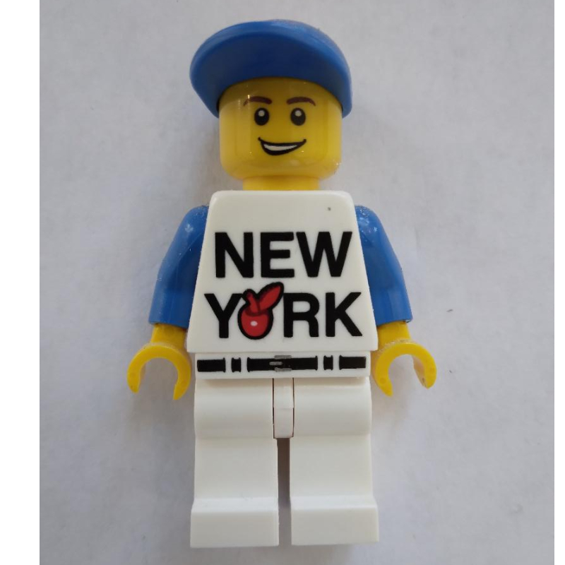 Lego New York, White Torso, White Legs, Blue Cap