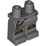 Lego Hips and Dark Bluish Gray Legs with SW Dark Brown Holster and Knee Pads Print / Dark Bluish Gray