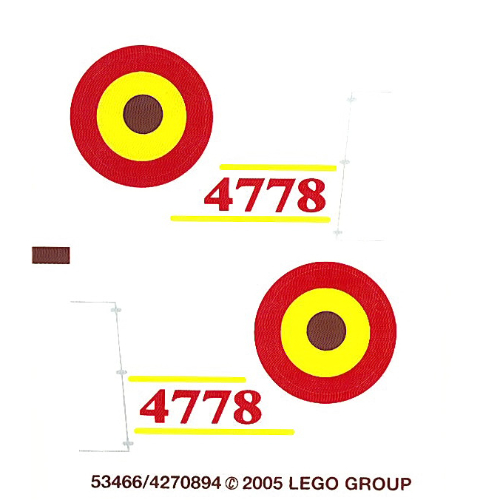 Lego Sticker Sheet for Set 4778-1 / [No Color/Any Color]