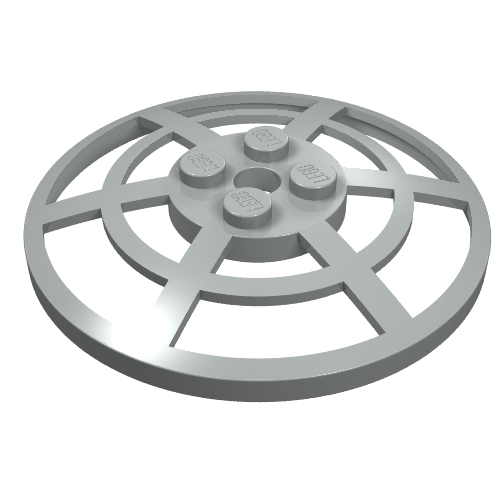 Lego Dish 6 x 6 Inverted, Radar / Webbed [No Anti-studs] / Light Gray