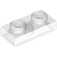 Lego Plate 1 x 2 / Trans-Clear