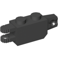 Lego Hinge Brick 1 x 2 Locking with 1 Finger Vertical End and 2 Fingers Horizontal End / Black