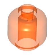 Lego Minifig Head [Plain] [Hollow Stud] / Trans-Neon Orange