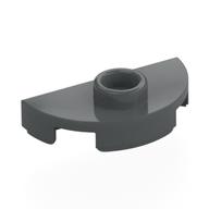 Lego Plate Round 1 x 2 Half Circle with Stud (Jumper) / Dark Bluish Gray