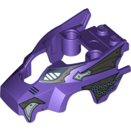 Lego Fairing, Fly Wheel, Wolf Shape with Silver Scaled Armor, Chains and Fangs Print