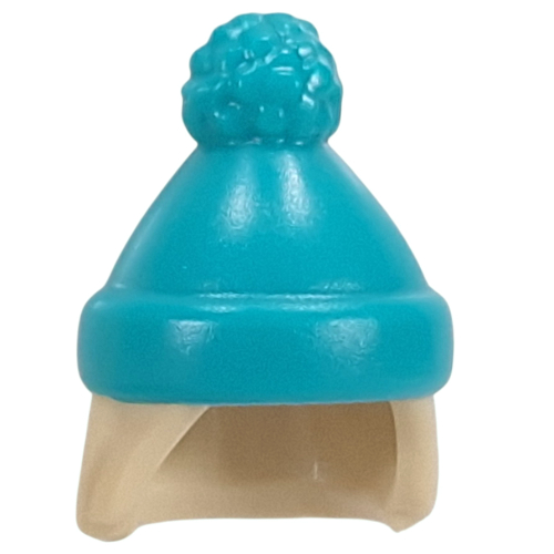 Lego Hair and Hat, Dark Turquoise Pattern with Hair Straight Shoulder Length