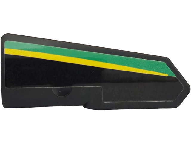 Lego Technic, Panel Fairing #22 Very Small Smooth, Side A with Green and Yellow Stripes Pattern (Sticker) - Set 42240