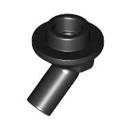 Lego Bar, Angled with 1 x 1 Round Plate / Stud on End / Black