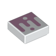 Lego Tile 1 x 1 with Bright Pink Shape/Drops Print