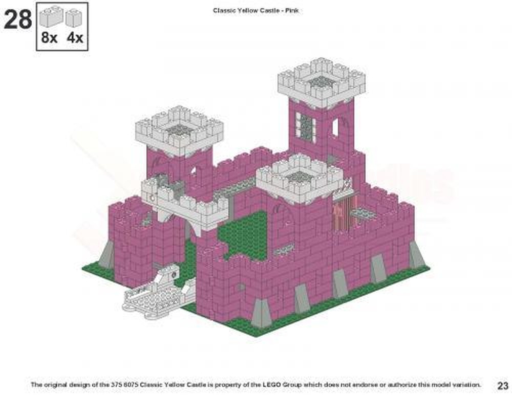 Lego Classic 375/6075 Yellow Castle in Pink