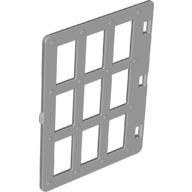 Lego Duplo Door 1 x 4 x 4 with Nine Panes / Light Bluish Gray