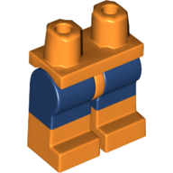 Lego Hips with Dark Blue Legs and Orange Boots Pattern