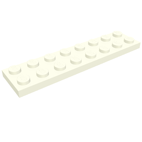 Lego Plate 2 x 8 with Waffle Bottom / White