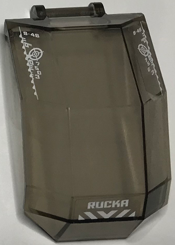 Lego Windscreen 4 x 4 x 4 2/3 with Bar Handle with White Danger Stripes, Targets, 'ROCKA' and '7503' Pattern (Stickers) - Set 44019