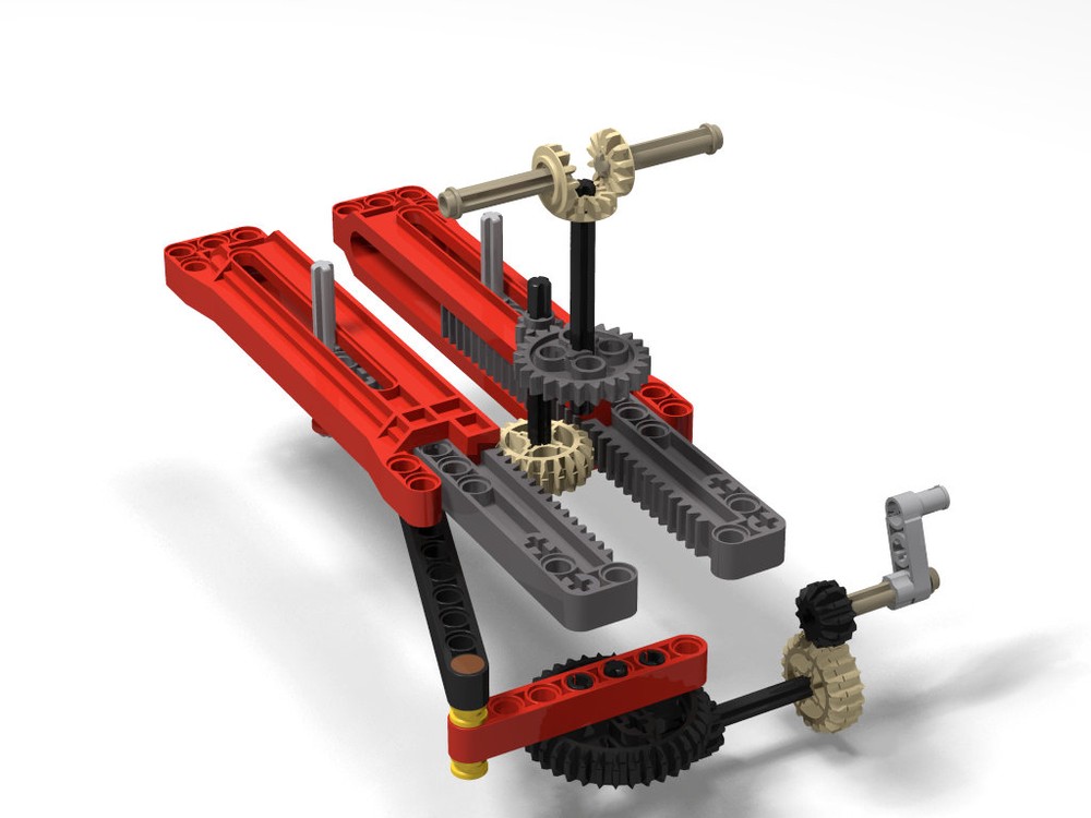 Lego Skier kinetic sculpture mechanism