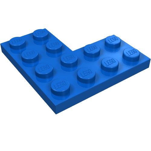 Lego Plate 4 x 4 Corner / Blue