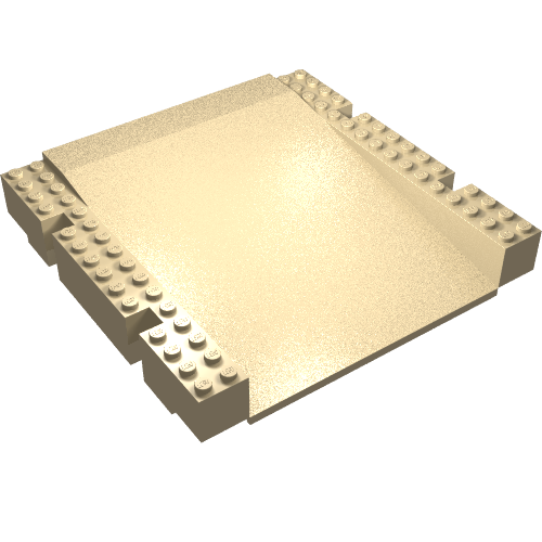 Lego Baseplate Raised 16 x 16 x 2 1/3 Ramp / Tan