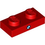 Lego Plate 1 x 2 with BMW Logo print