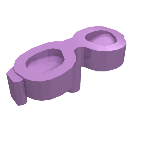 Lego Headwear Accessory Glasses, Oval Shaped with Pin / Medium Lavender