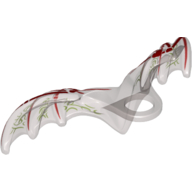 Lego Minifig Neckwear Wings Gargoyle with Red Bones and Lime Pattern / Trans-Brown