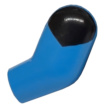 Lego Arm, Left with Black Shoulder Pattern / Dark Azure
