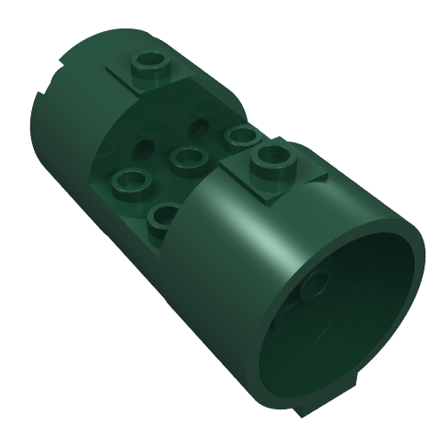 Lego Cylinder 3 x 6 x 2 2/3 Horizontal Hollow Studs / Dark Green