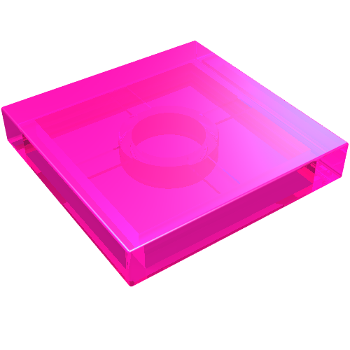 Lego Tile 2 x 2 with Groove / Trans-Dark Pink