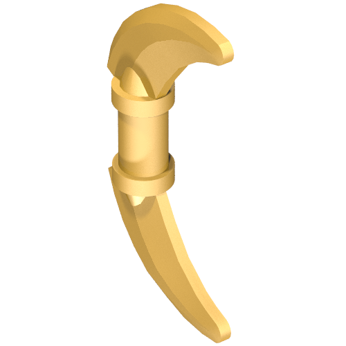 Lego Weapon Scythe / Hook with Double Blades / Pearl Gold