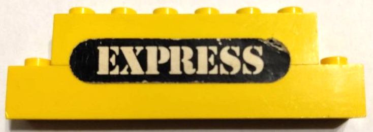 Lego Stickered Assembly 8 x 1 x 2 with White 'EXPRESS' on Black Background Pattern (Sticker) - Set 726