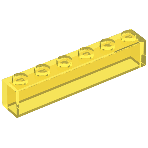 Lego Brick 1 x 6 with No Bottom Tubes