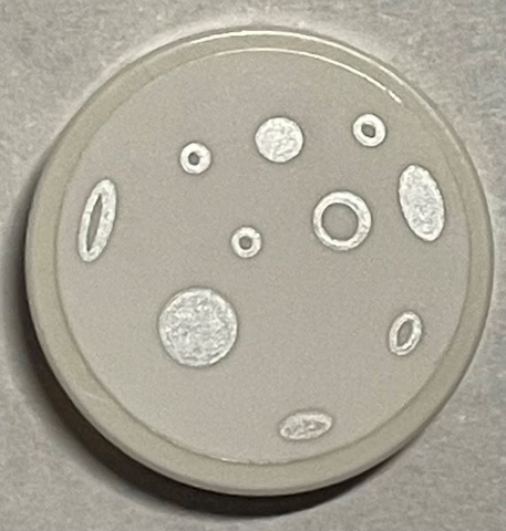 Lego Tile, Round 2 x 2 with Bottom Stud Holder with Silver Circles and Ovals Pattern (Sticker) - Set 40484