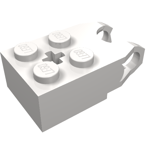 Lego Technic Brick Special 2 x 2 with Ball Socket Reinforced and Axle Hole / Very Light Bluish Gray