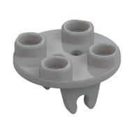 Lego Wheel Holder, Plate, Round 2 x 2 Thin with Clips / Light Bluish Gray