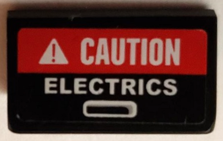 Lego Slope 30 1 x 2 x 2/3 with 'CAUTION ELECTRICS' Pattern (Sticker) - Set 60018