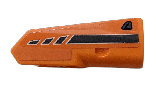 Lego Technic, Panel Fairing #21 Very Small Smooth, Side B with Dark Bluish Gray Broken Stripe and Door Handle Pattern (Sticker) - Set 42076