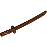 Lego Weapon Sword / Katana / Shamshir with Capped Pommel [Square Guard] / Reddish Brown