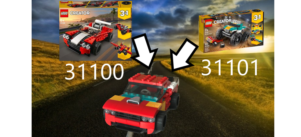 Lego dodge challenger fromm set 31100 and 31101