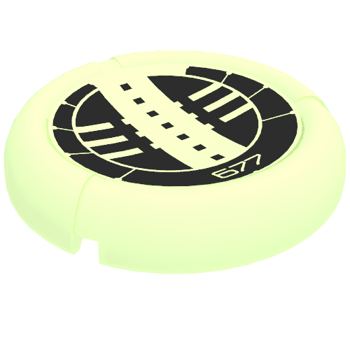 Lego Large Figure Throwing Disc, Kanoka, Onu-Metru 677 Print / Glow In Dark Opaque