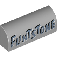 Lego Brick Curved 1 x 4 x 1 1/3 No Studs with 'FLINTSTONE' Print