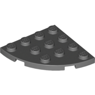 Lego Plate Round Corner 4 x 4 / Dark Bluish Gray
