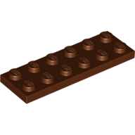 Lego Plate 2 x 6 / Reddish Brown