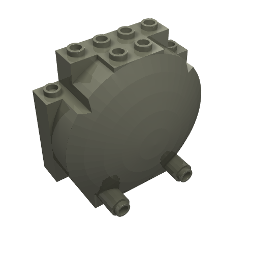 Lego Windscreen 3 x 6 x 5 Bubble with Studs on Top [Plain] / Dark Gray