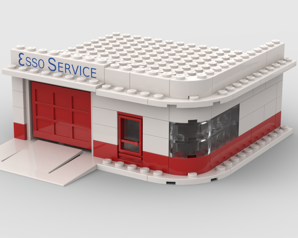 Lego Esso Filling Station Inspired